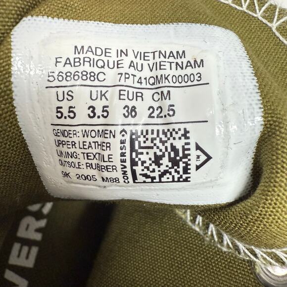 Converse Chuck Taylor Sneakers Women's 5.5 Olive Green Lift Cable Hi Lug Sole - Picture 8 of 12